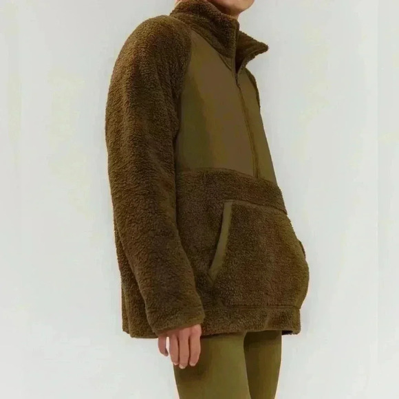 girlfriend collective Other - Girlfriend Collective For Everyone Half Zip Fleece,Olive Green,Size 8/XXL,Unisex